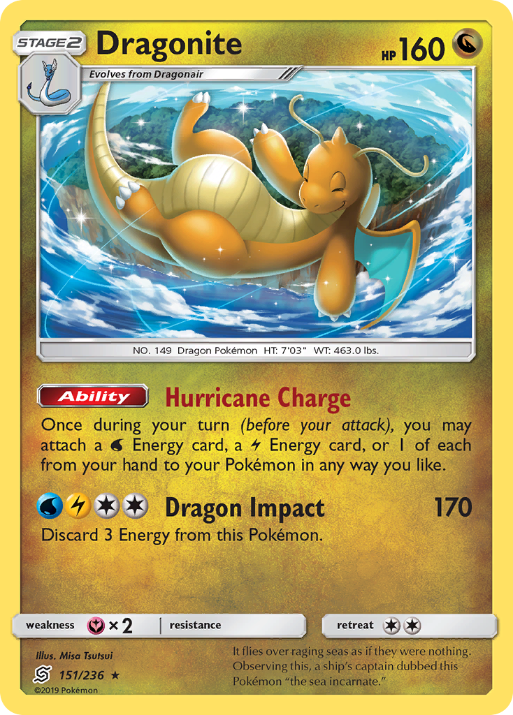 Dragonite (151/236) (Cosmos Holo) [Sun & Moon: Unified Minds] | Anubis Games and Hobby