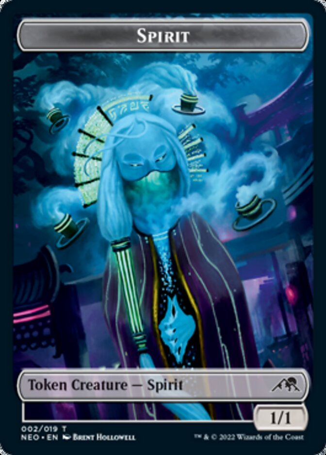 Myr // Spirit (002) Double-Sided Token [Kamigawa: Neon Dynasty Commander Tokens] | Anubis Games and Hobby