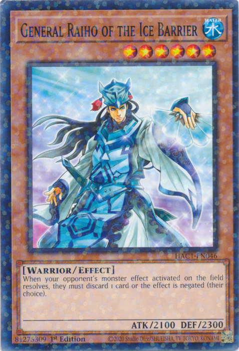 General Raiho of the Ice Barrier (Duel Terminal) [HAC1-EN046] Common | Anubis Games and Hobby