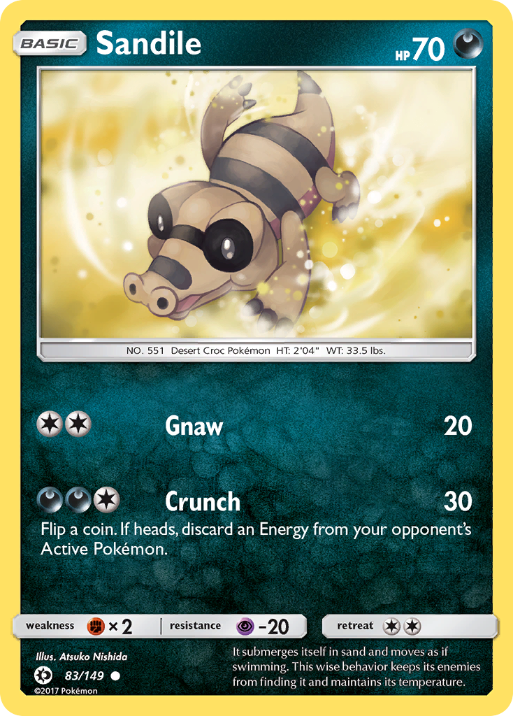 Sandile (83/149) [Sun & Moon: Base Set] | Anubis Games and Hobby