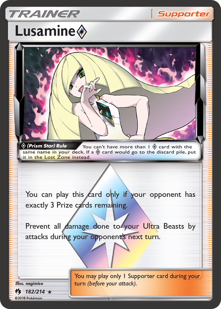 Lusamine (182/214) (Prism Star) [Sun & Moon: Lost Thunder] | Anubis Games and Hobby