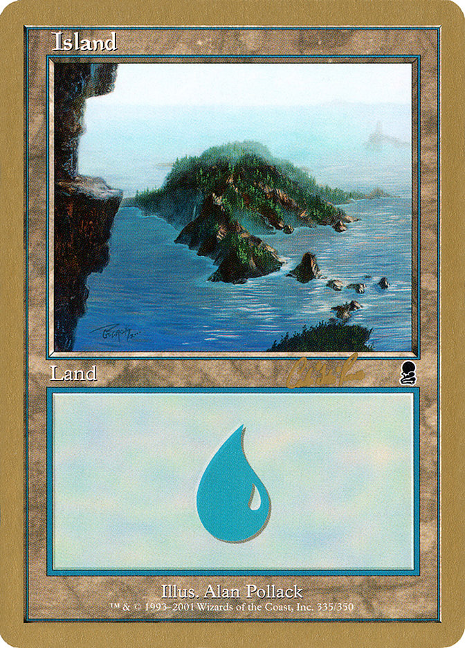 Island (cr335) (Carlos Romao) [World Championship Decks 2002] | Anubis Games and Hobby