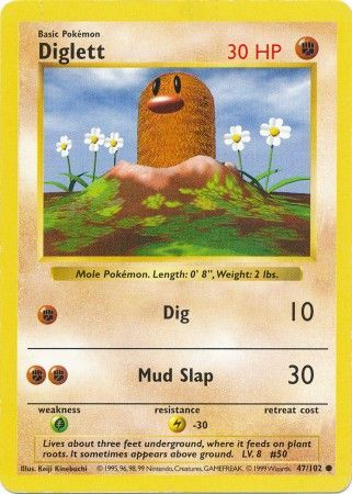 Diglett (47/102) [Base Set Shadowless Unlimited] | Anubis Games and Hobby