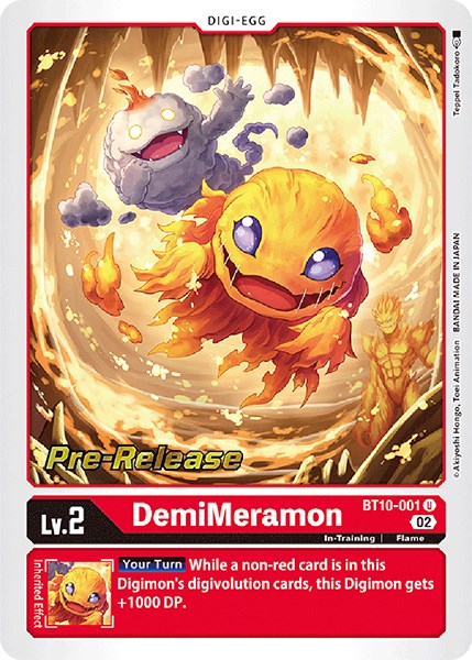 DemiMeramon [BT10-001] [Xros Encounter Pre-Release Cards] | Anubis Games and Hobby