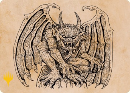 Cloister Gargoyle (Showcase) Art Card (Gold-Stamped Signature) [Dungeons & Dragons: Adventures in the Forgotten Realms Art Series] | Anubis Games and Hobby