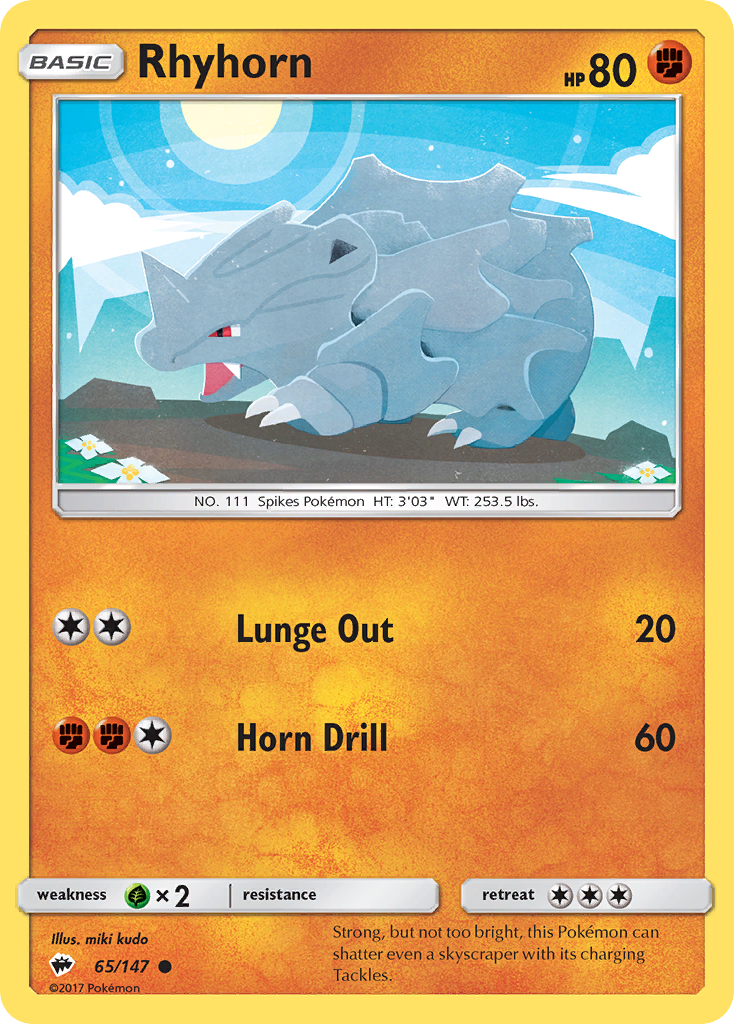 Rhyhorn (65/147) [Sun & Moon: Burning Shadows] | Anubis Games and Hobby