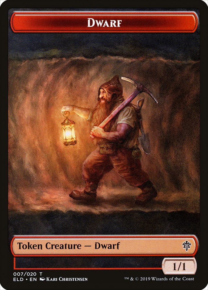 Dwarf Token [Throne of Eldraine Tokens] | Anubis Games and Hobby