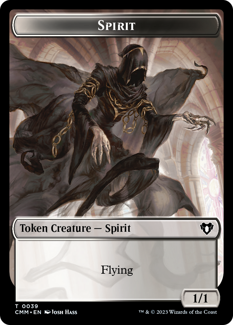 Spirit (0039) // Knight Double-Sided Token [Commander Masters Tokens] | Anubis Games and Hobby