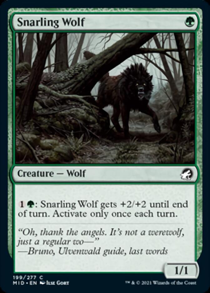 Snarling Wolf [Innistrad: Midnight Hunt] | Anubis Games and Hobby