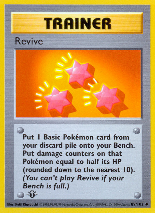 Revive (89/102) (Shadowless) [Base Set 1st Edition] | Anubis Games and Hobby