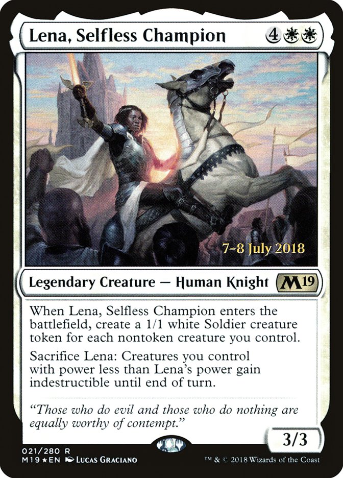 Lena, Selfless Champion [Core Set 2019 Prerelease Promos] | Anubis Games and Hobby