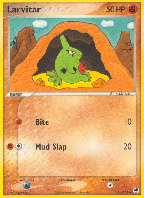 Larvitar (51/101) [EX: Dragon Frontiers] | Anubis Games and Hobby