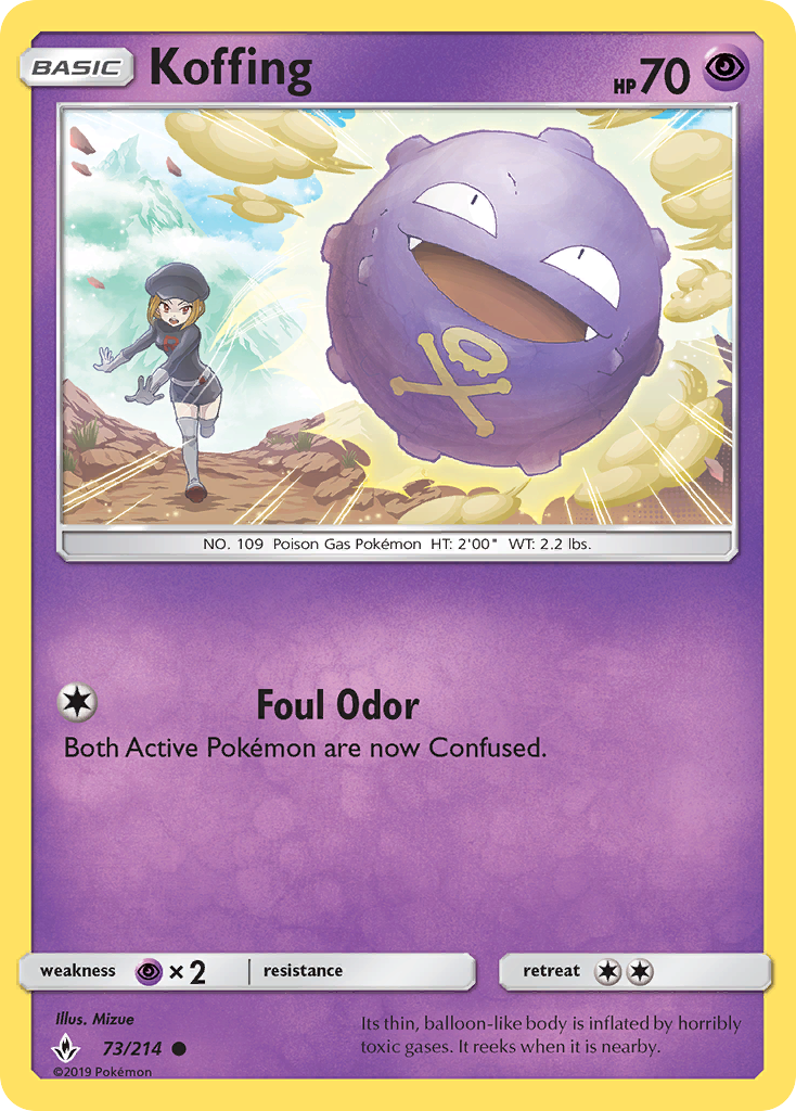 Koffing (73/214) [Sun & Moon: Unbroken Bonds] | Anubis Games and Hobby