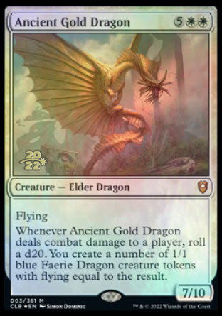 Ancient Gold Dragon [Commander Legends: Battle for Baldur's Gate Prerelease Promos] | Anubis Games and Hobby