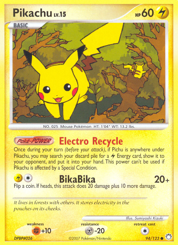 Pikachu (94/123) [Diamond & Pearl: Mysterious Treasures] | Anubis Games and Hobby