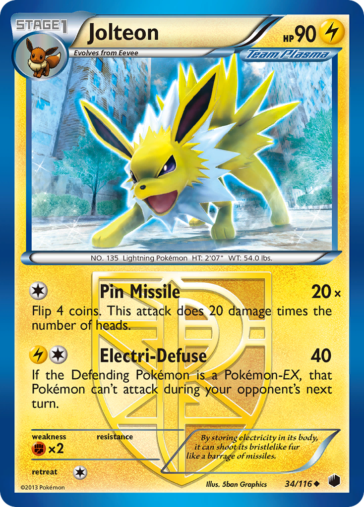 Jolteon (34/116) [Black & White: Plasma Freeze] | Anubis Games and Hobby