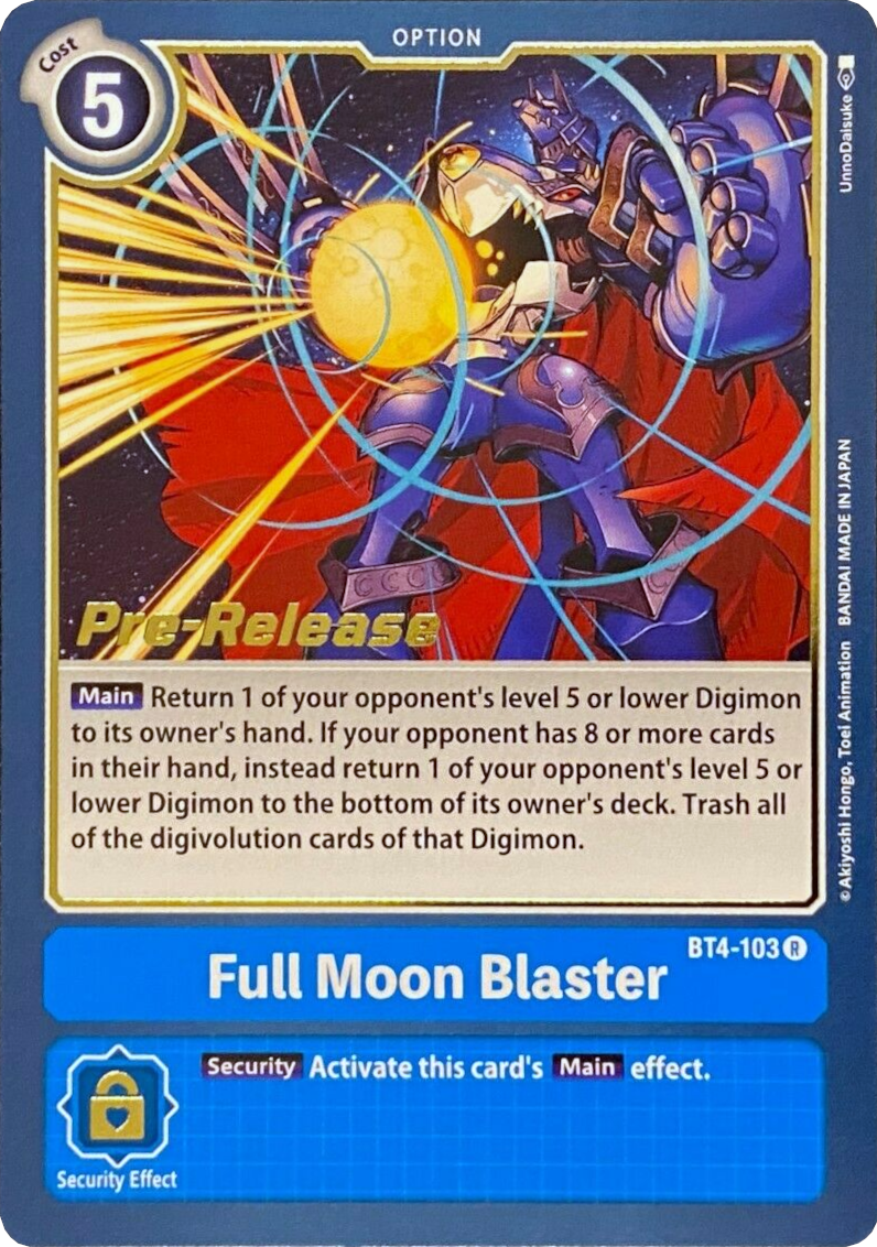 Full Moon Blaster [BT4-103] [Great Legend Pre-Release Promos] | Anubis Games and Hobby