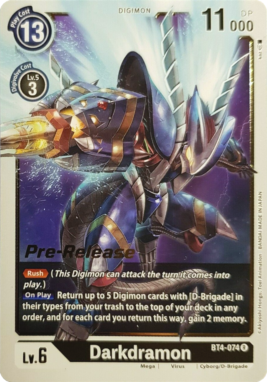 Darkdramon [BT4-074] [Great Legend Pre-Release Promos] | Anubis Games and Hobby