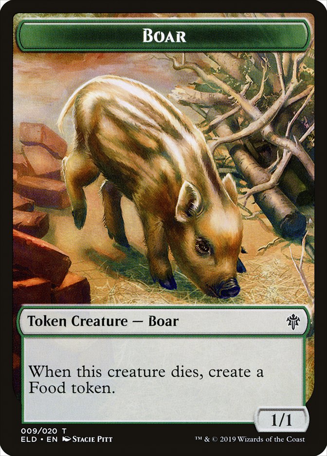 Boar Token [Throne of Eldraine Tokens] | Anubis Games and Hobby