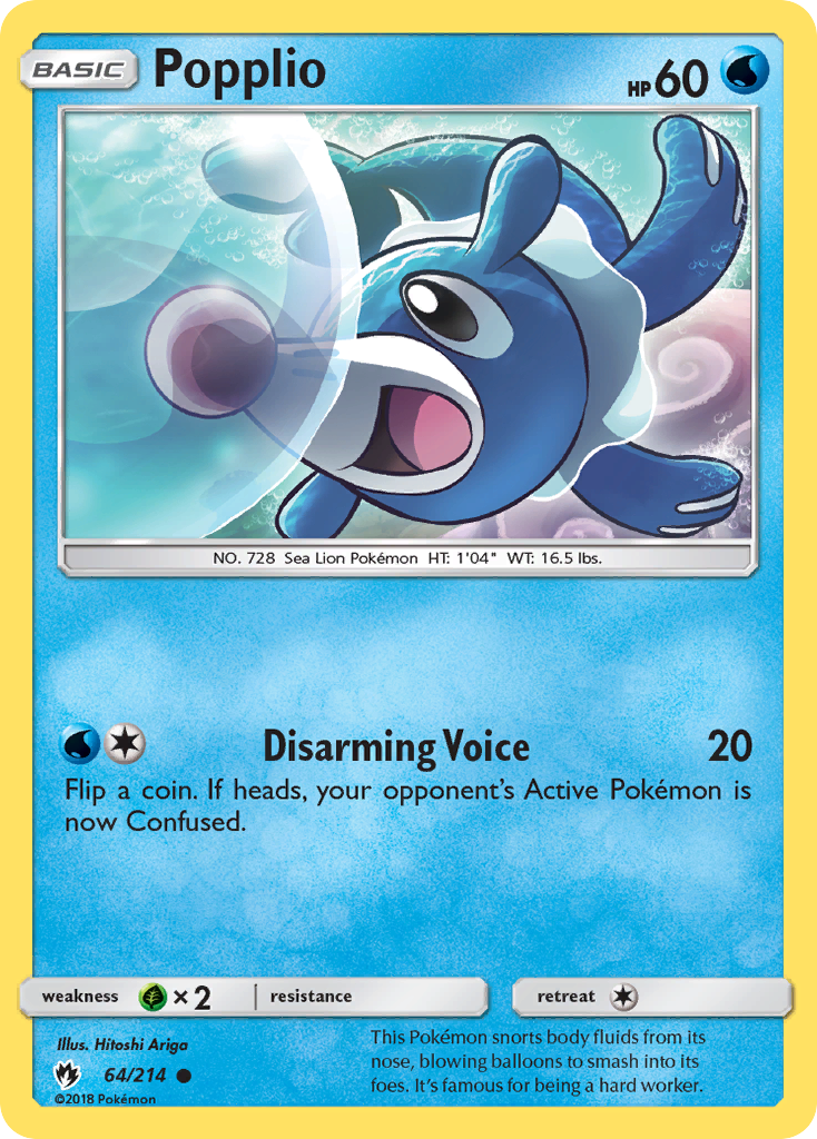 Popplio (64/214) [Sun & Moon: Lost Thunder] | Anubis Games and Hobby