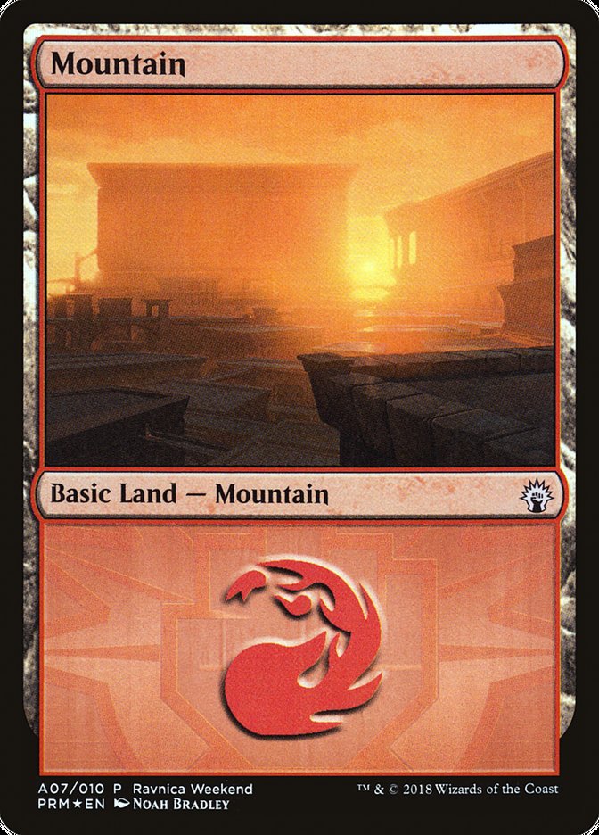 Mountain (A07) [Ravnica Allegiance Ravnica Weekend] | Anubis Games and Hobby