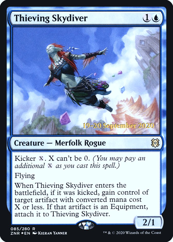 Thieving Skydiver [Zendikar Rising Prerelease Promos] | Anubis Games and Hobby