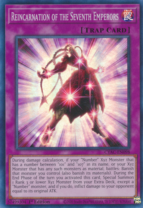 Reincarnation of the Seventh Emperors [CYAC-EN098] Super Rare | Anubis Games and Hobby