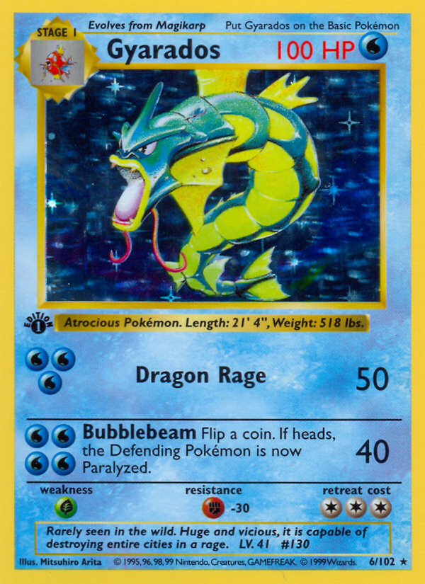 Gyarados (6/102) (Shadowless) [Base Set 1st Edition] | Anubis Games and Hobby