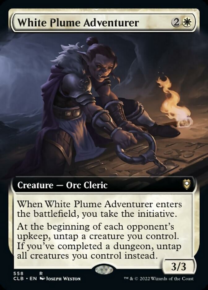 White Plume Adventurer (Extended Art) [Commander Legends: Battle for Baldur's Gate] | Anubis Games and Hobby