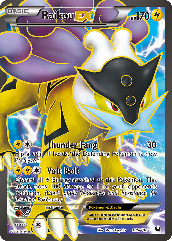 Raikou EX (105/108) [Black & White: Dark Explorers] | Anubis Games and Hobby