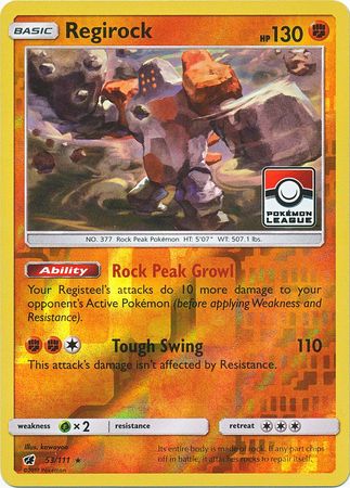 Regirock (53/111) (League Promo) [Sun & Moon: Crimson Invasion] | Anubis Games and Hobby