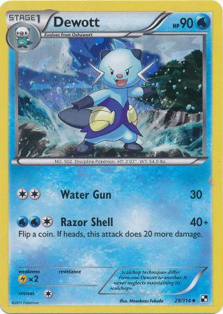 Dewott (29/114) (Cracked Ice Holo) [Black & White: Base Set] | Anubis Games and Hobby