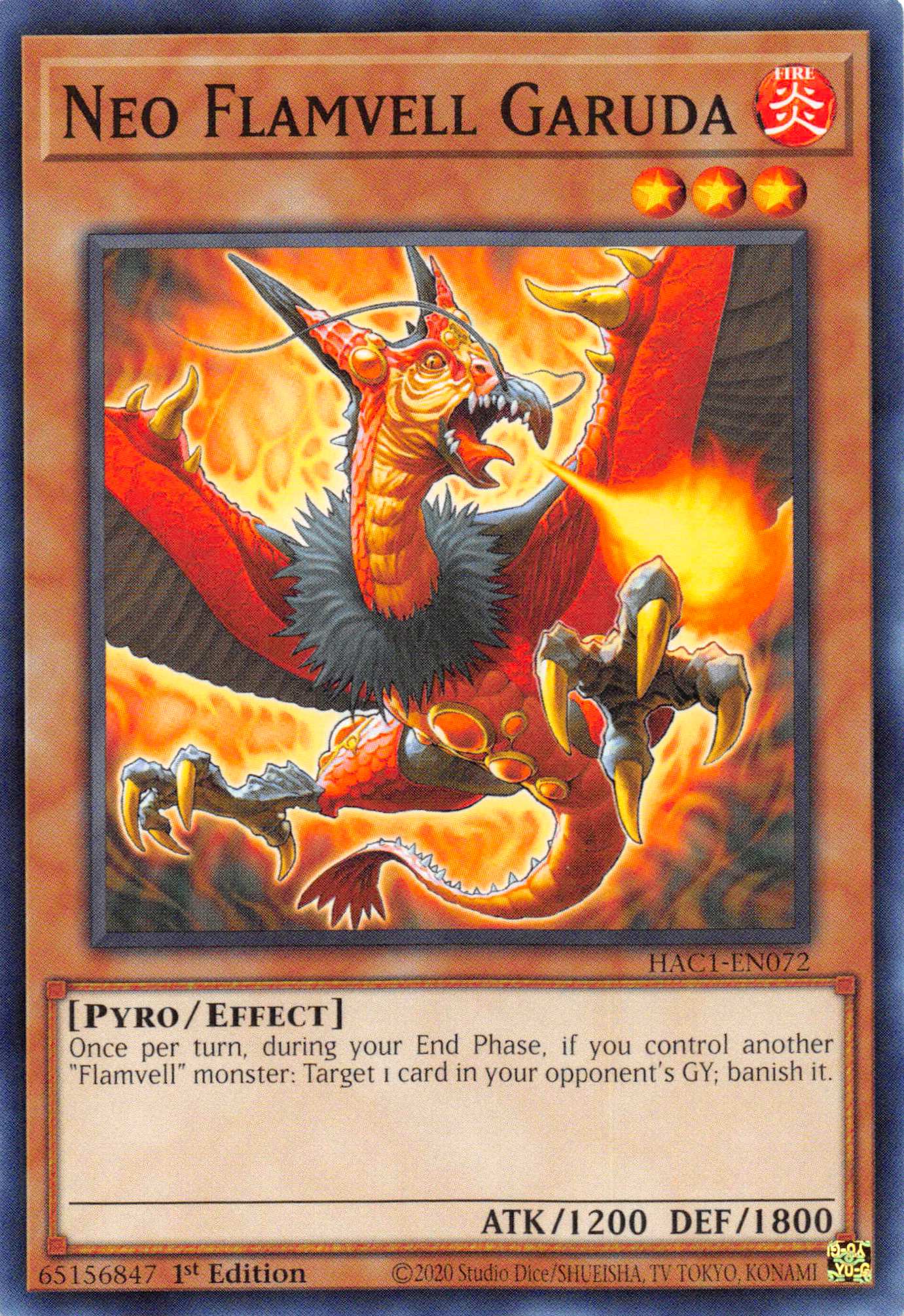 Neo Flamvell Garuda (Duel Terminal) [HAC1-EN072] Parallel Rare | Anubis Games and Hobby