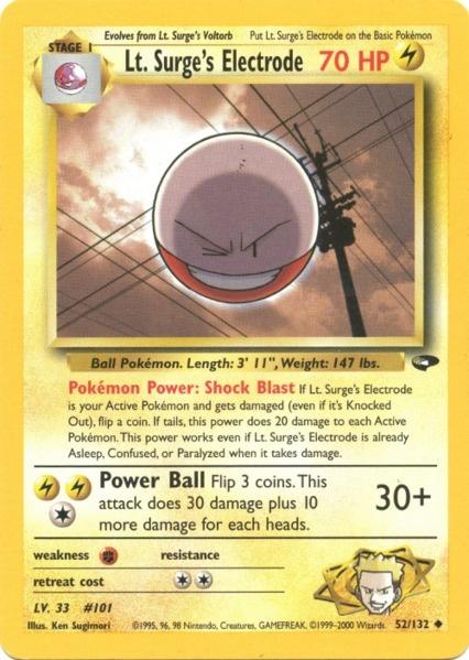 Lt. Surge's Electrode (52/132) [Gym Challenge Unlimited] | Anubis Games and Hobby