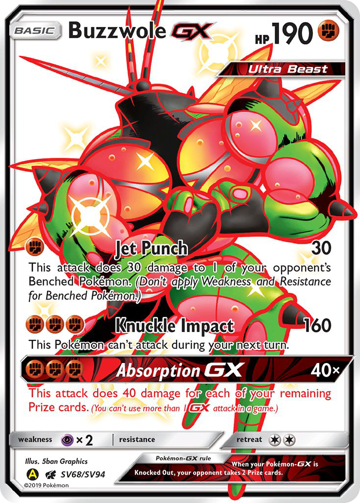 Buzzwole GX (SV68/SV94) [Sun & Moon: Hidden Fates - Shiny Vault] | Anubis Games and Hobby