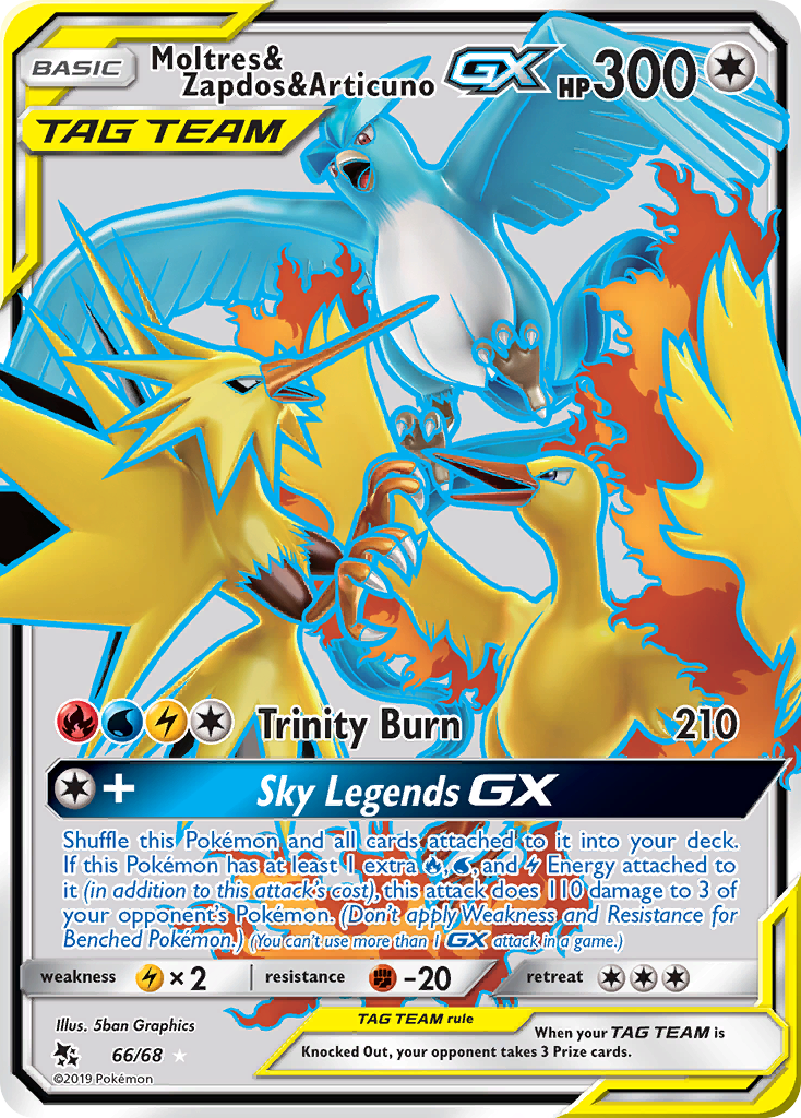 Moltres & Zapdos & Articuno GX (66/68) [Sun & Moon: Hidden Fates] | Anubis Games and Hobby