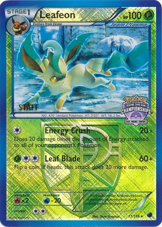 Leafeon (11/116) (States Championship Promo Staff) [Black & White: Plasma Freeze] | Anubis Games and Hobby