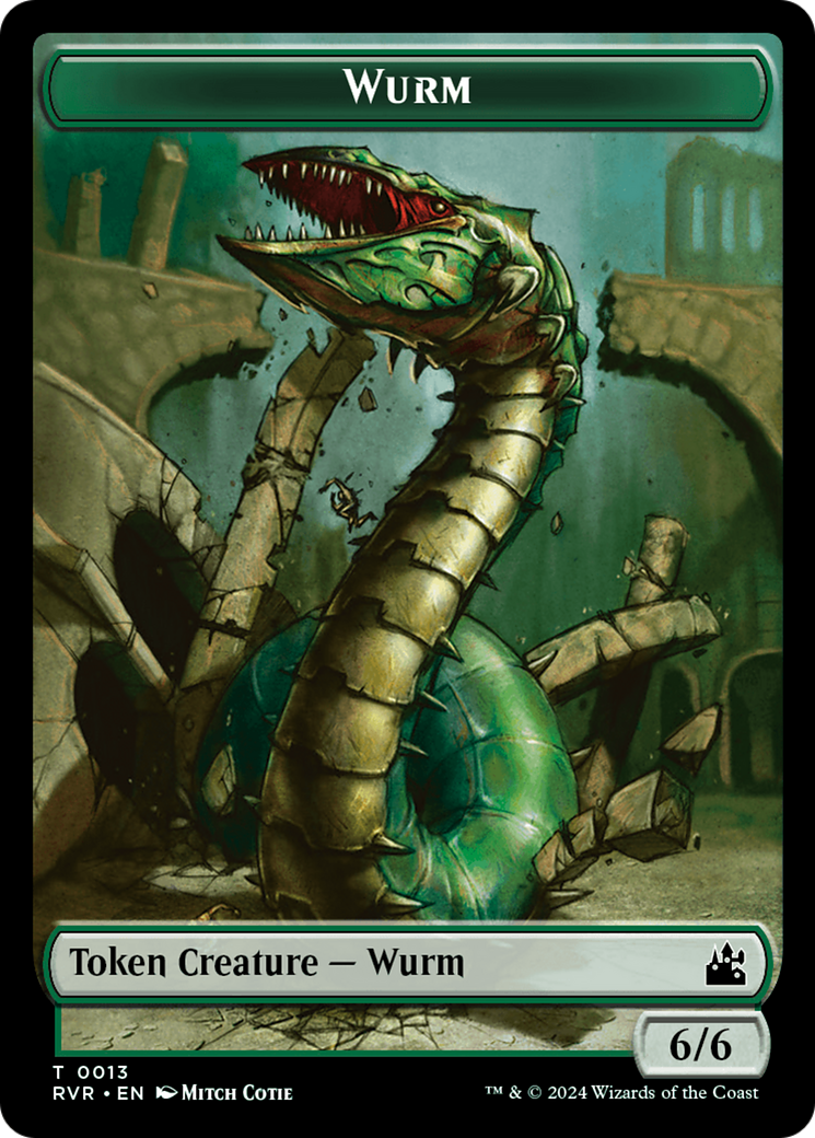 Spirit (0018) // Wurm Double-Sided Token [Ravnica Remastered Tokens] | Anubis Games and Hobby