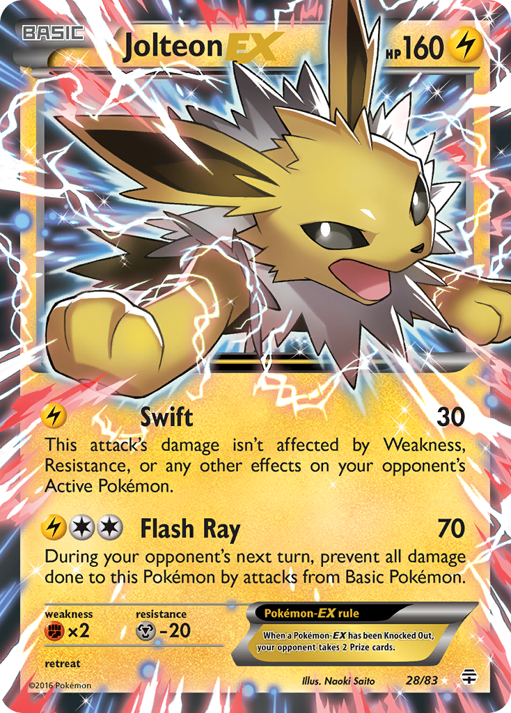 Jolteon EX (28/83) [XY: Generations] | Anubis Games and Hobby