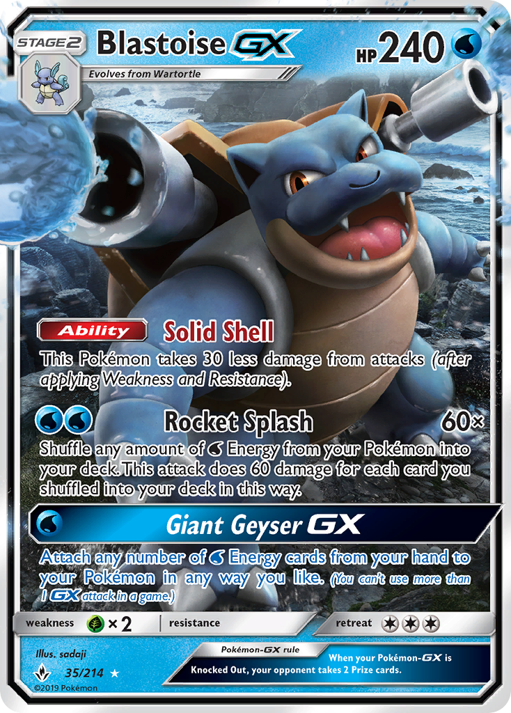 Blastoise GX (35/214) [Sun & Moon: Unbroken Bonds] | Anubis Games and Hobby