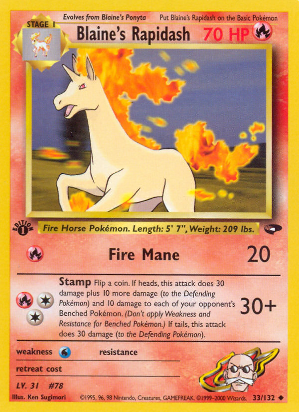 Blaine's Rapidash (33/132) [Gym Challenge 1st Edition] | Anubis Games and Hobby