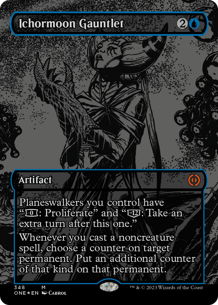 Ichormoon Gauntlet (Oil Slick Raised Foil) [Phyrexia: All Will Be One] | Anubis Games and Hobby