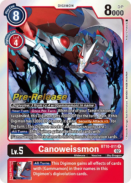 Canoweissmon [BT10-011] [Xros Encounter Pre-Release Cards] | Anubis Games and Hobby