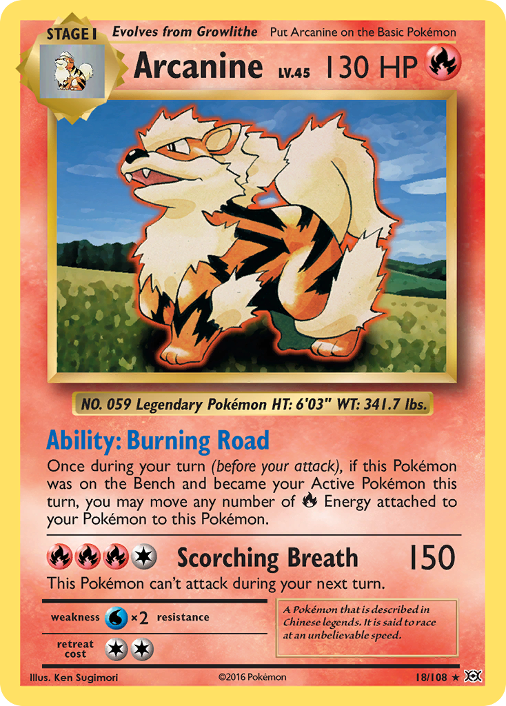 Arcanine (18/108) [XY: Evolutions] | Anubis Games and Hobby