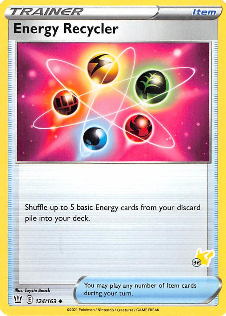 Energy Recycler (124/163) (Pikachu Stamp #32) [Battle Academy 2022] | Anubis Games and Hobby