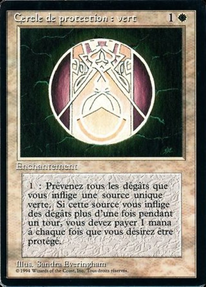 Circle of Protection: Green [Foreign Black Border] | Anubis Games and Hobby