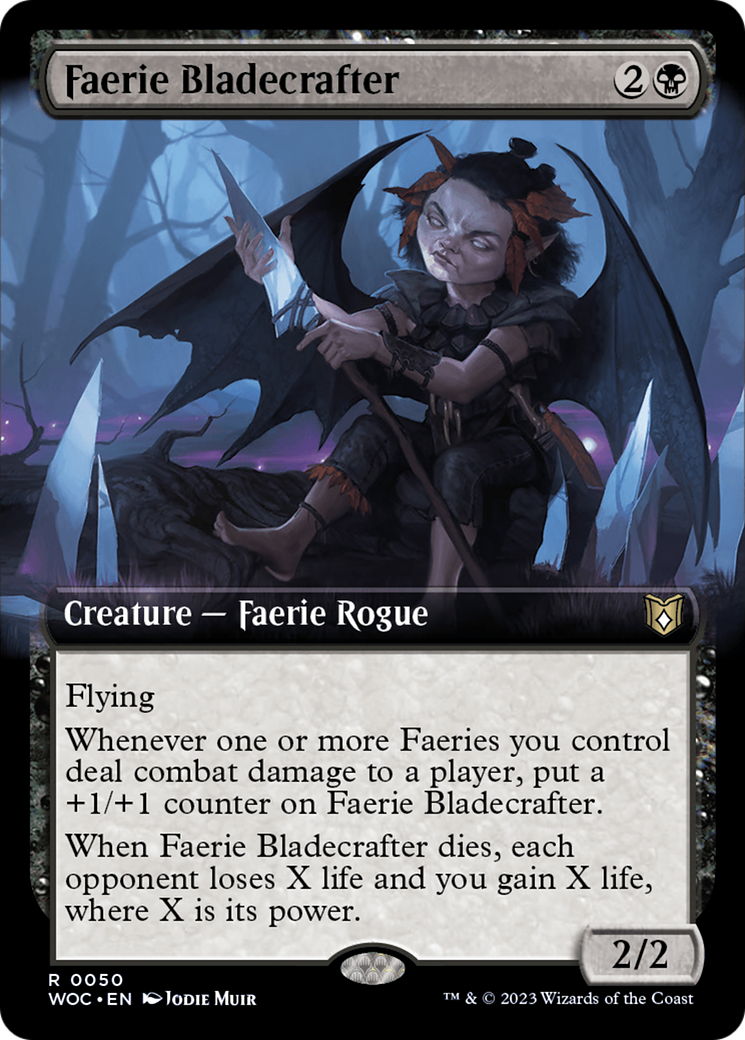 Faerie Bladecrafter (Extended Art) [Wilds of Eldraine Commander] | Anubis Games and Hobby