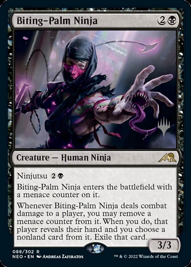 Biting-Palm Ninja (Promo Pack) [Kamigawa: Neon Dynasty Promos] | Anubis Games and Hobby