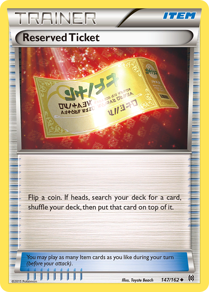 Reserved Ticket (147/162) [XY: BREAKthrough] | Anubis Games and Hobby