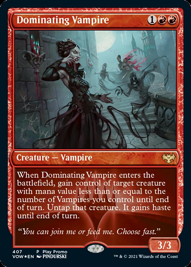 Dominating Vampire (Play Promo) [Innistrad: Crimson Vow Promos] | Anubis Games and Hobby